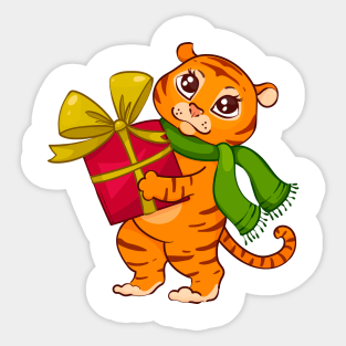 new year symbol 2022 tiger cub Sticker